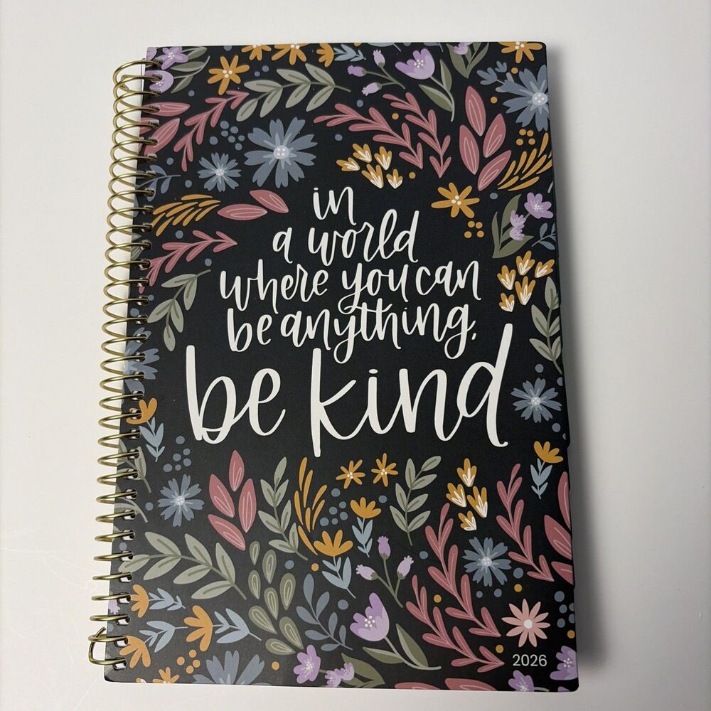 2026 Weekly Monthly Calendar 5.5x8.25” w/ Stickers, Be Kind